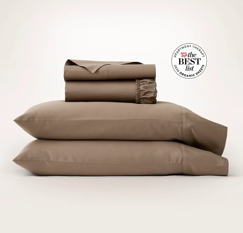 Percale Hemmed Sheet Set - Walnut
