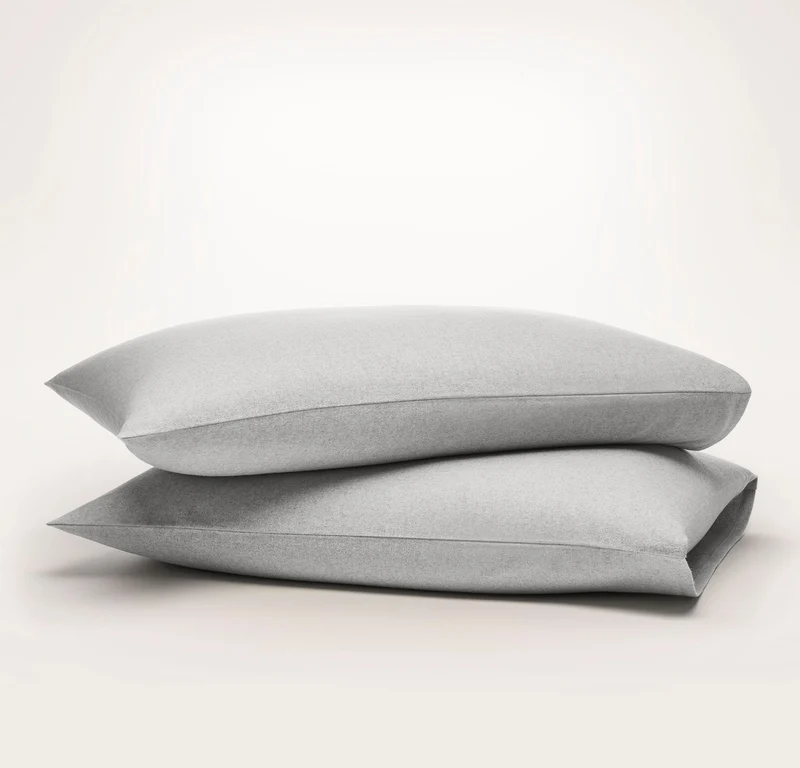 Flannel Pillowcase Set - Heathered Grey