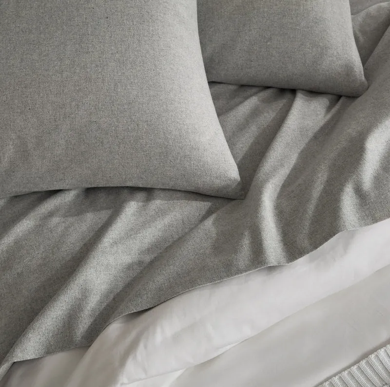 Flannel Pillowcase Set - Heathered Grey