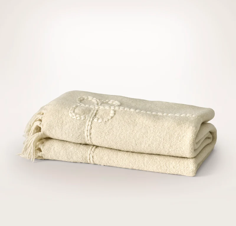 Petite Bouclé Throw Blanket - Cream