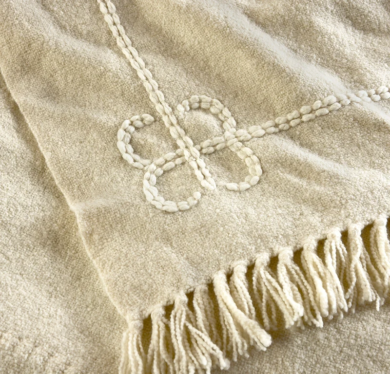 Petite Bouclé Throw Blanket - Cream
