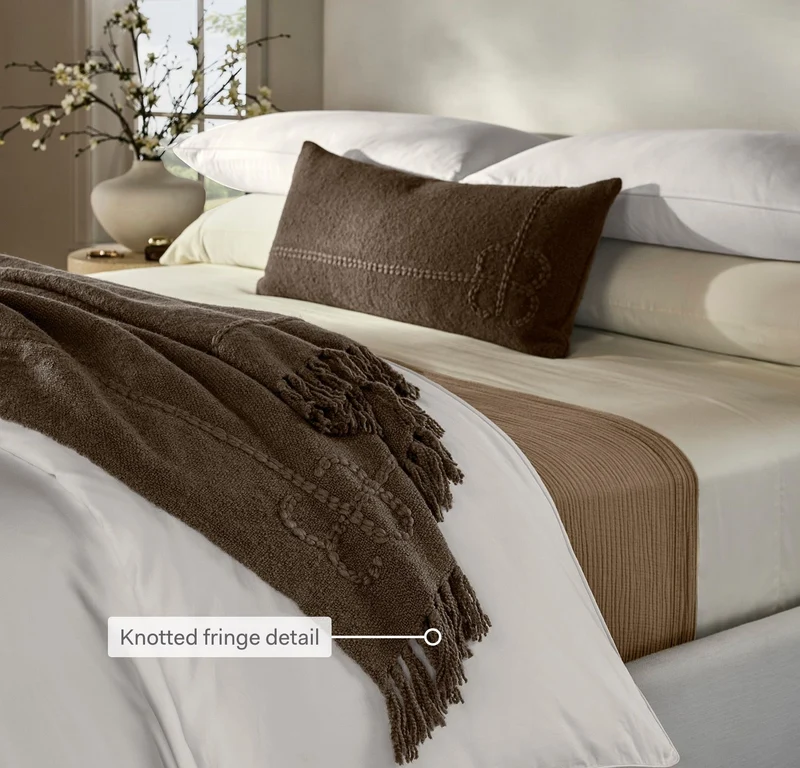 Petite Bouclé Throw Blanket - Cream