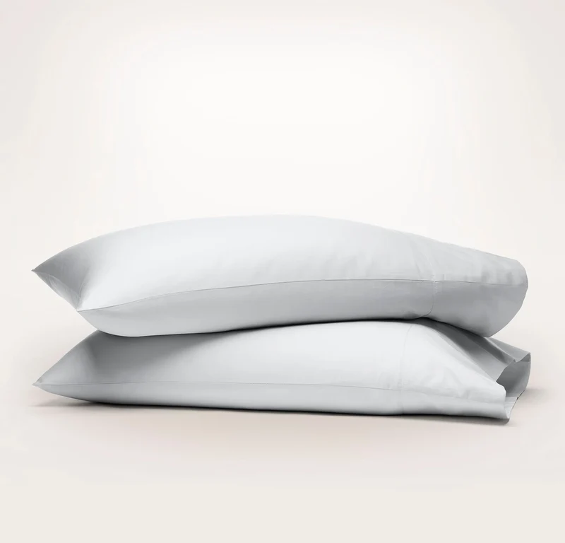 Percale Hemmed Pillowcase Set - Sky