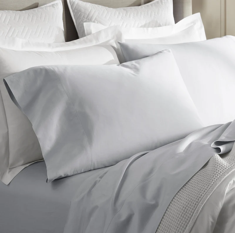 Percale Hemmed Pillowcase Set - Sky