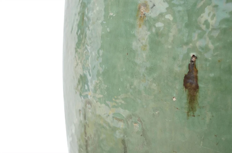 Casa Padrino Luxus Vase Grün Ø 65-70 x H. 75-80 cm - Riesige Bodenvase in Jadegrün im Antik-Look - Luxus Deko Accessoires