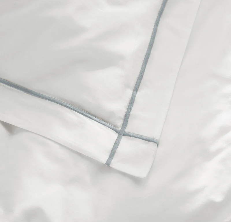 Percale Embellished Duvet Set - White/Shore Embroidered