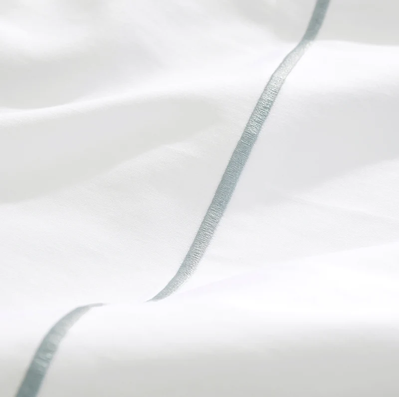 Percale Embellished Pillowcase Set - White/Shore Embroidered