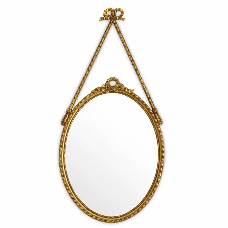 Casa Padrino Luxus Barock Mahagoni Spiegel Antik Gold H. 111 cm - Barockstil Wandspiegel - Barock Möbel