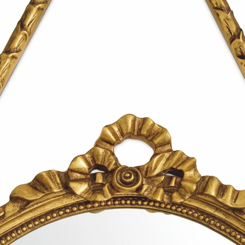 Casa Padrino Luxus Barock Mahagoni Spiegel Antik Gold H. 111 cm - Barockstil Wandspiegel - Barock Möbel