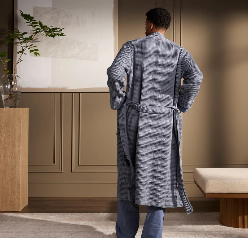 Men's Waffle Robe - Mineral