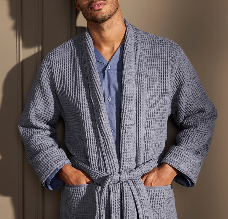 Men's Waffle Robe - Mineral