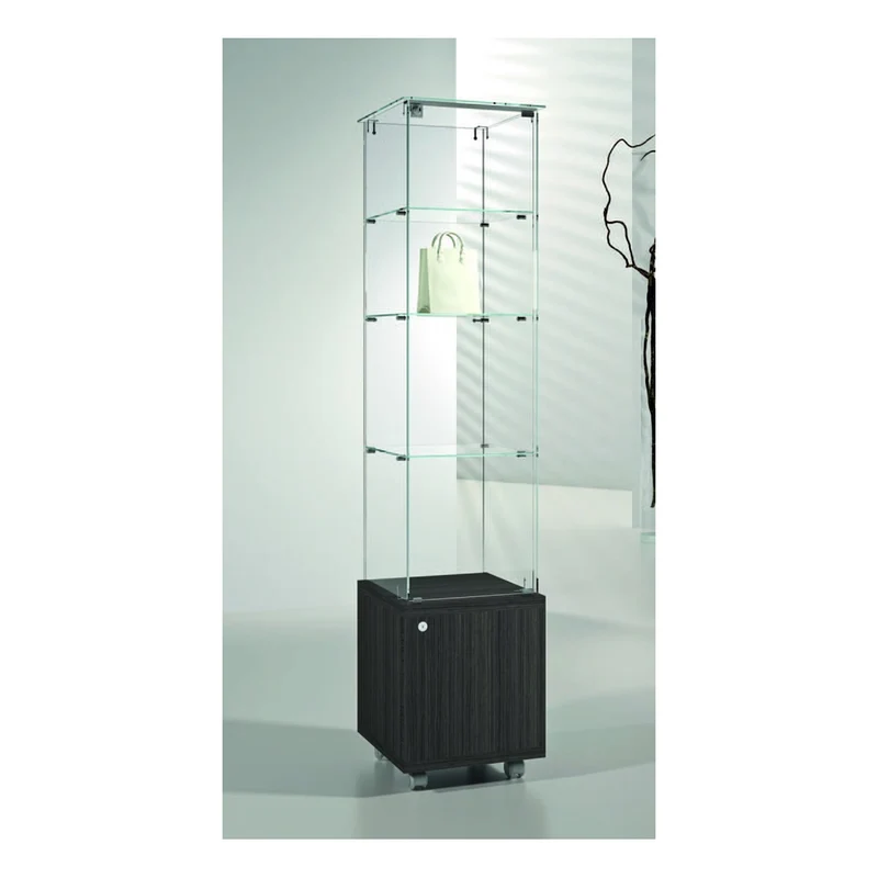 Casa Padrino Luxus Ladenvitrine 40 x 40 cm H. 180 cm mit Glasplatte - Ladeneinrichtung - Boutique Möbel - Made in Italy