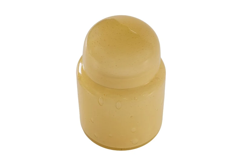 Casa Padrino Luxus Vasen 2er Set Ocker - Zwei Deko Gefäße aus durchgefärbtem Glas - Luxus Deko Accessoires