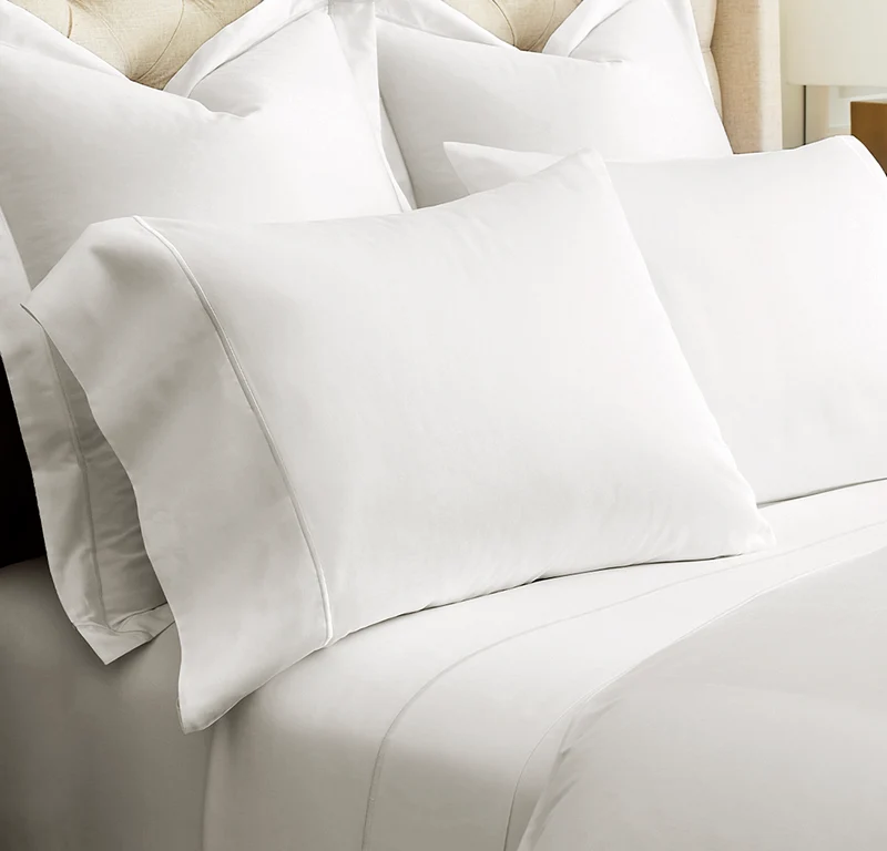 Percale Embellished Pillowcase Set - White/White Embroidered