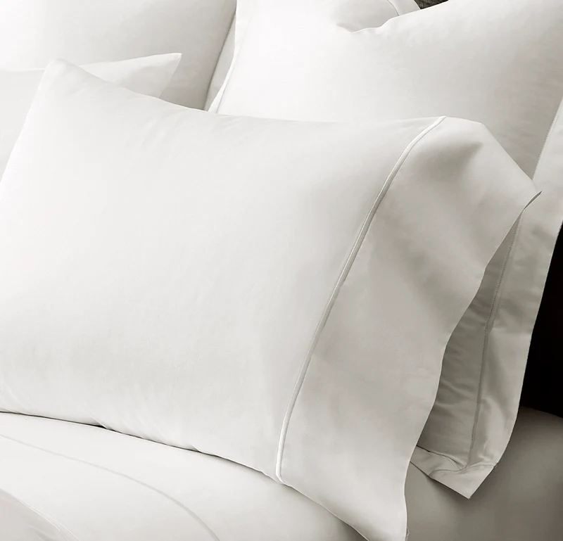 Percale Embellished Pillowcase Set - White/White Embroidered