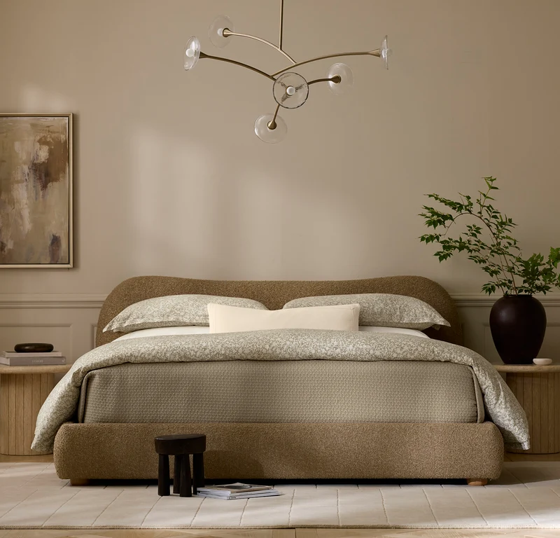 Percale Hemmed Duvet Set - Oak Garden