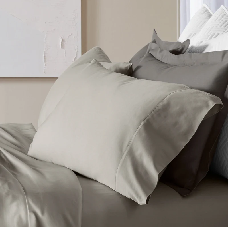 Signature Hemmed Pillowcase Set - Pewter