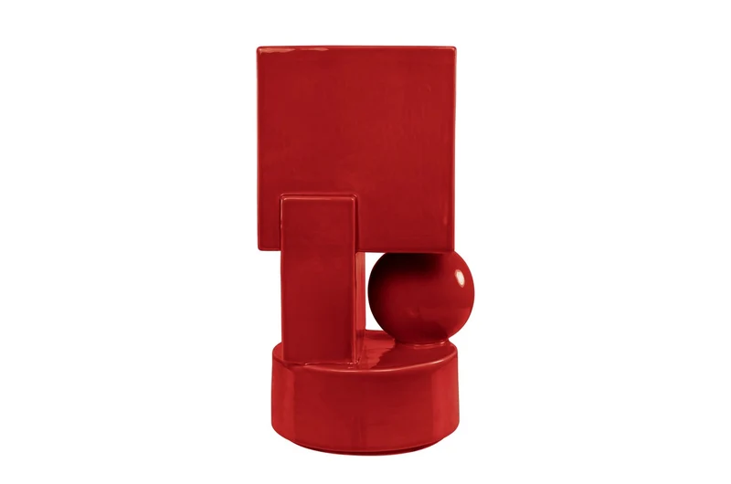 Casa Padrino Luxus Pflanzgefäß Weinrot 23 x 22,5 x H. 43 cm - Hohes Steingut Pflanzgefäß und Vase im Burgundy Finish - Luxus Deko Accessoires