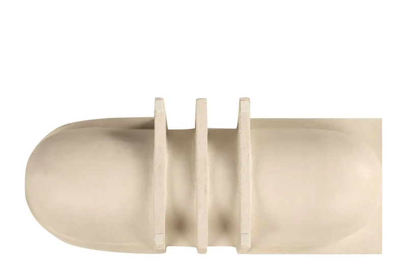 Casa Padrino Luxus Schale Naturfarben 51 x 19,5 x H. 11 cm - Längliche Steingut Deko Schale im Natural Finish - Luxus Deko Accessoires