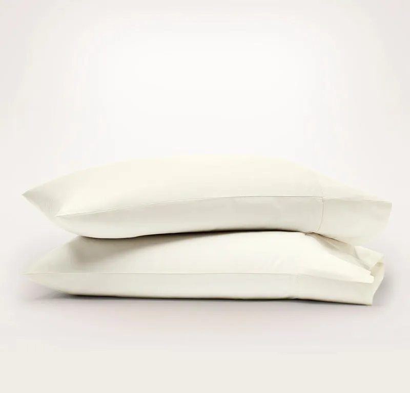 Percale Hemmed Pillowcase Set - Cream (Personalized)