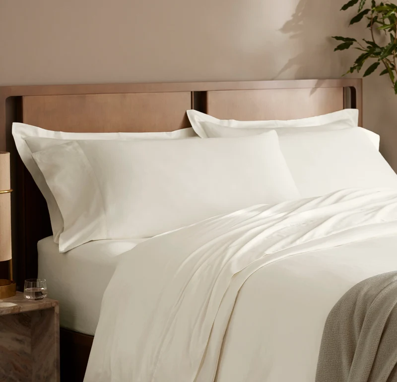 Percale Hemmed Pillowcase Set - Cream (Personalized)