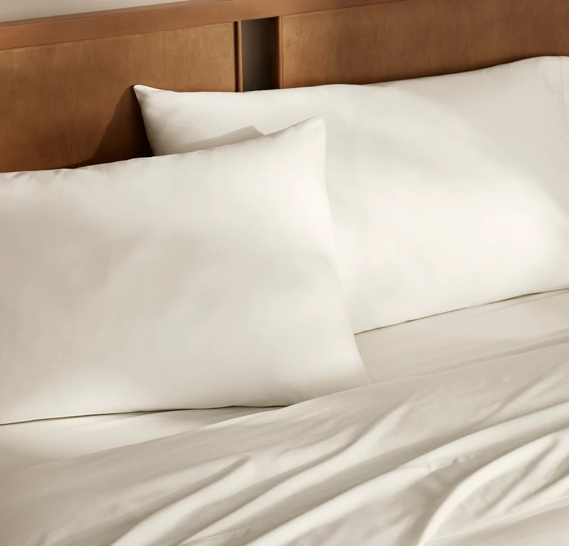 Percale Hemmed Pillowcase Set - Cream (Personalized)