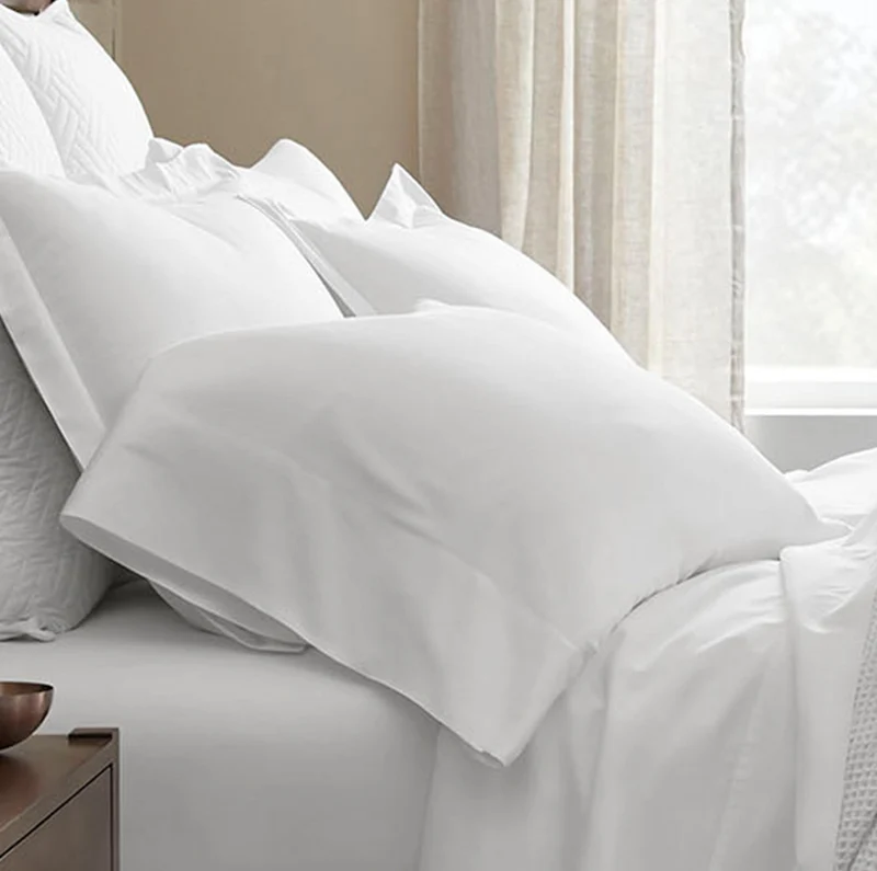 Percale Hemmed Pillowcase Set - White