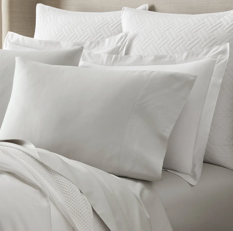 Percale Hemmed Pillowcase Set - Mist