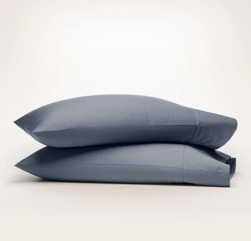 Percale Hemmed Pillowcase Set - Mineral