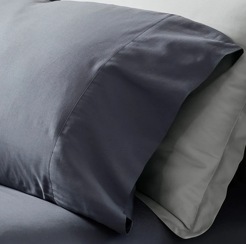 Percale Hemmed Pillowcase Set - Mineral