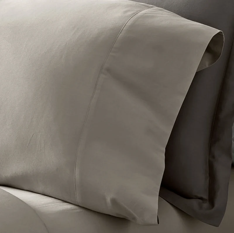 Percale Hemmed Pillowcase Set - Pewter (Personalized)