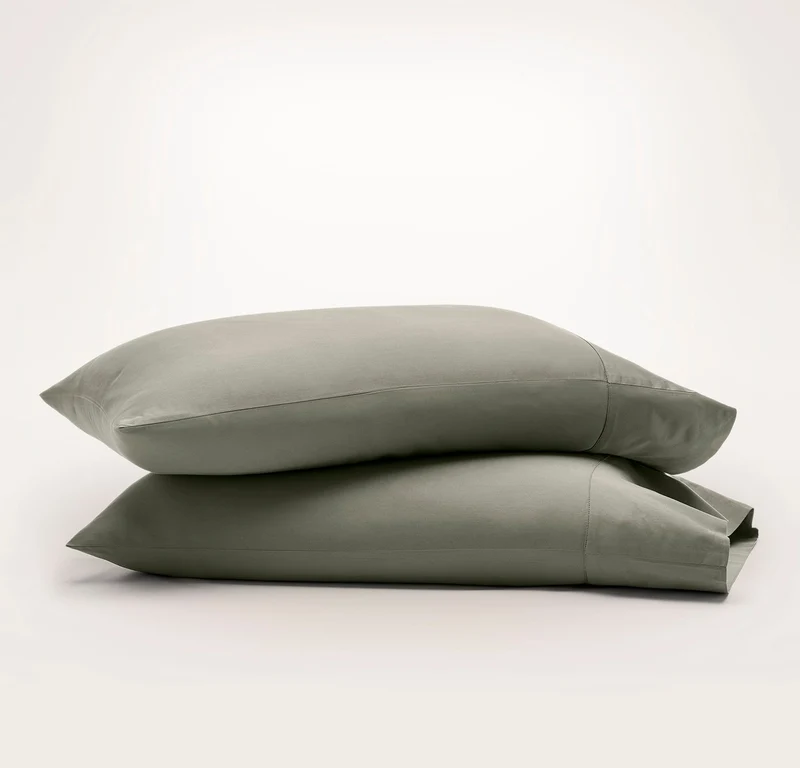 Percale Hemmed Pillowcase Set - Juniper