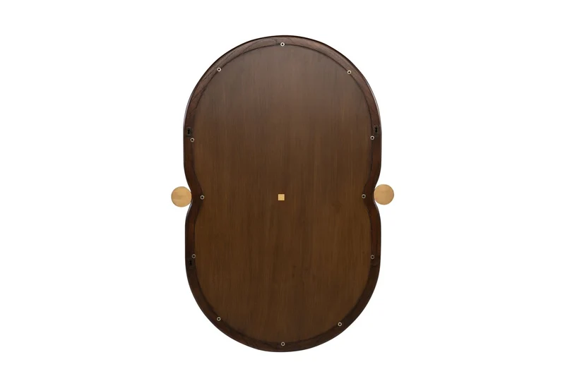 Casa Padrino Luxus Wandspiegel Braun / Gold 73,5 x 3 x H. 105 cm - Großer Wandspiegel Touma XL mit Rahmen aus Mindi-Holz und Messing - Luxus Deko Accessoires