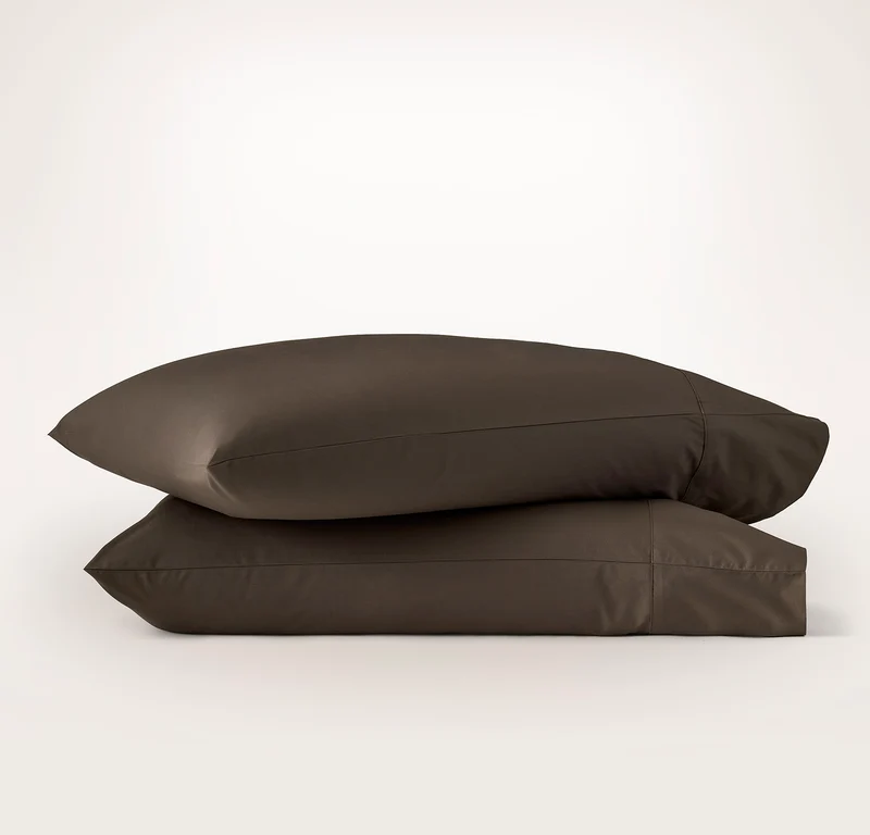 Signature Hemmed Pillowcase Set - Deep Walnut