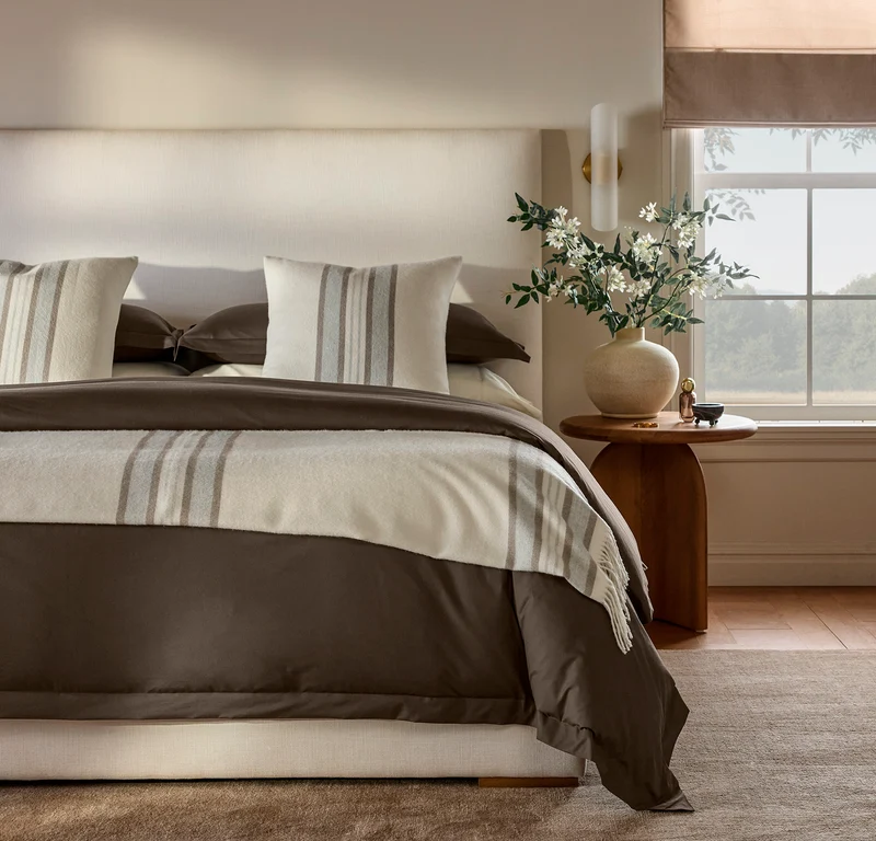 Signature Hemmed Duvet Set - Deep Walnut