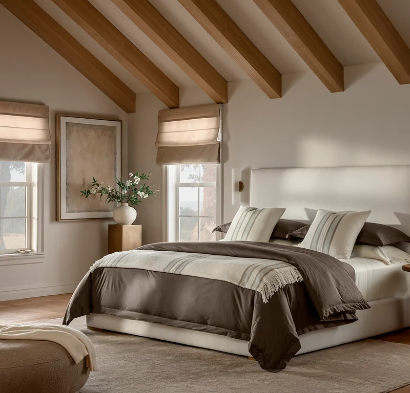 Signature Hemmed Duvet Set - Deep Walnut
