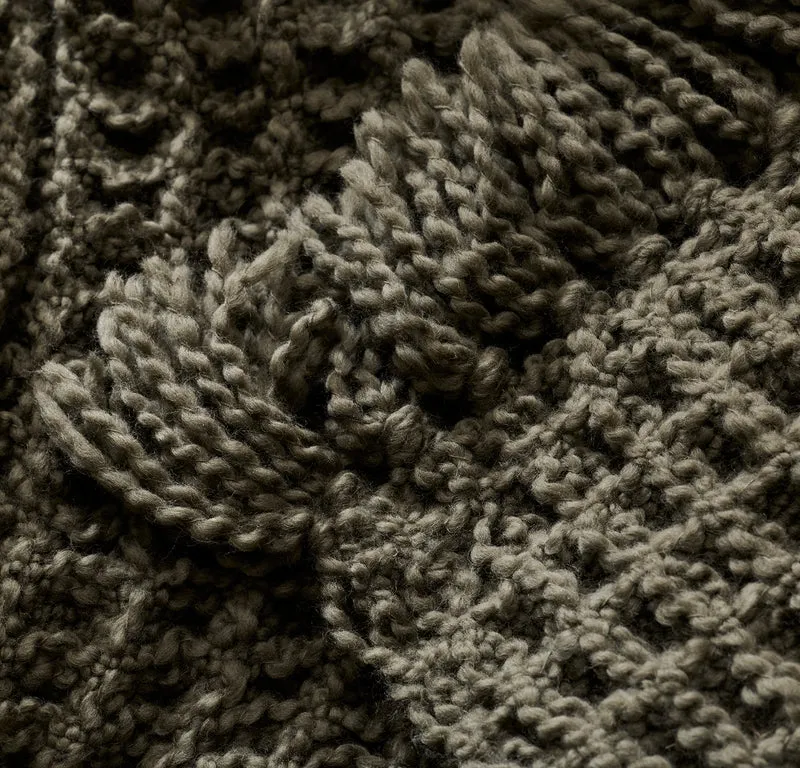 Grand Waffle Merino Wool Throw Blanket - Pine