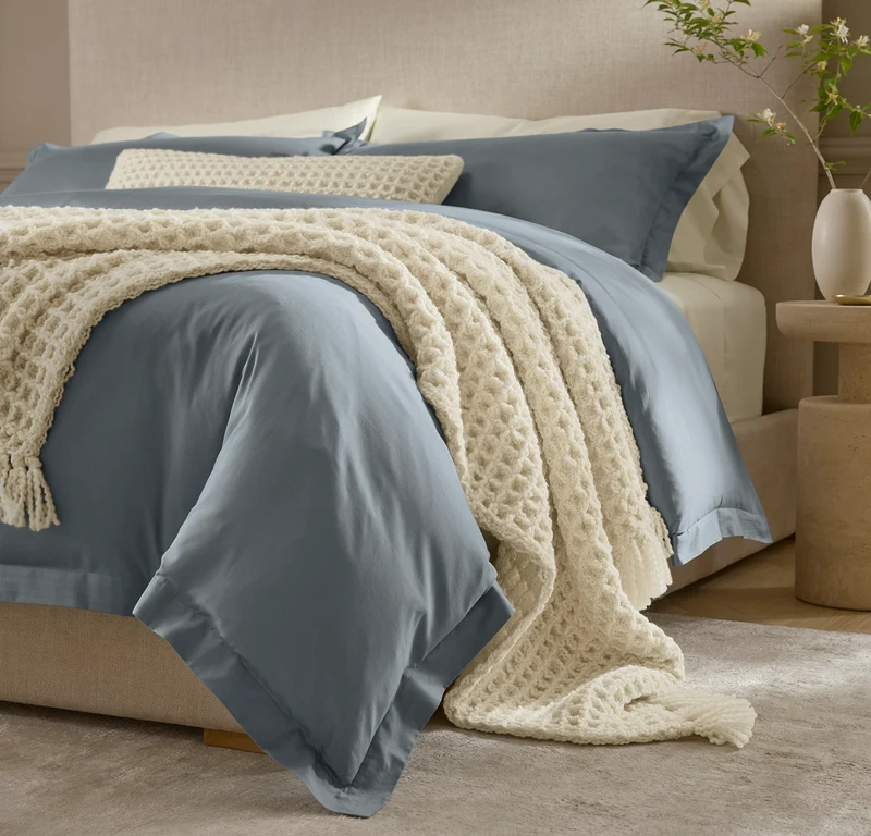 Grand Waffle Merino Wool Throw Blanket - Cream