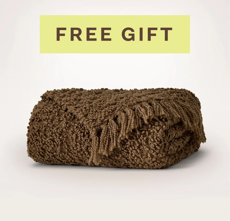 FREE Cozy Bouclé Throw Blanket - Deep Camel