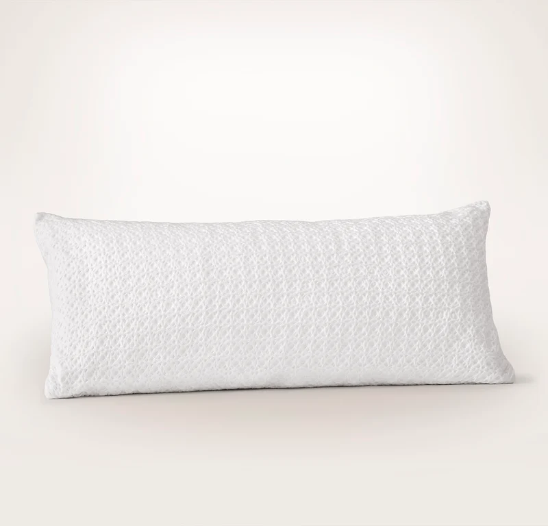 Mosaic Waffle Pillow Cover - White/White