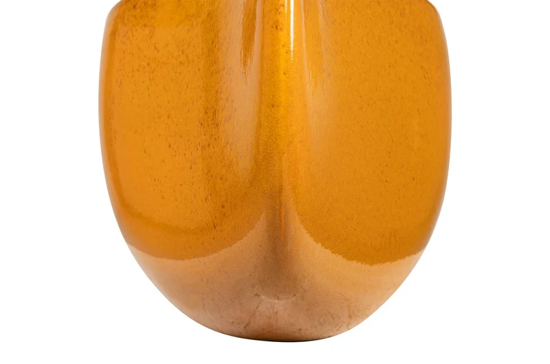 Casa Padrino Luxus Schale Orange / Blau 51 x 28 x H. 30 cm - Hohe organisch geformte Schale Drop aus Steingut - Luxus Deko Accessoires