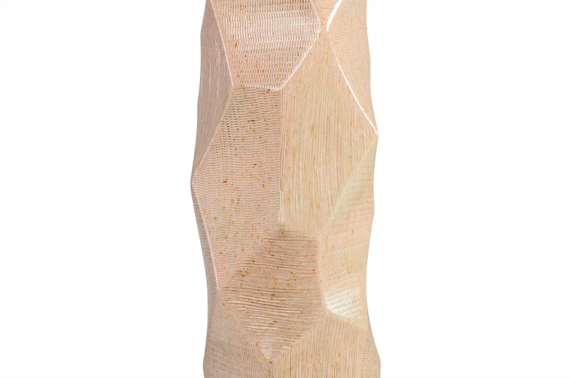 Casa Padrino Luxus Vase Ø 14 x H. 55 cm - Hohe schlanke Vase Abstract aus Steingut mit Dekor in Pastelltönen - Luxus Deko Accessoires