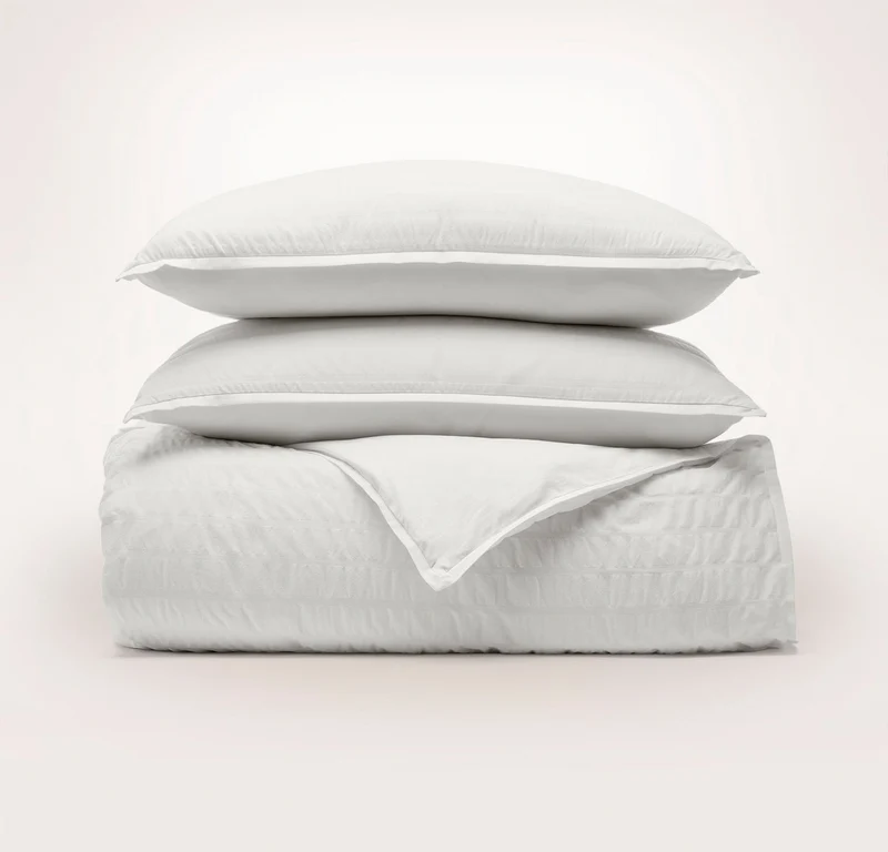 Relaxed Seersucker Duvet Set - White