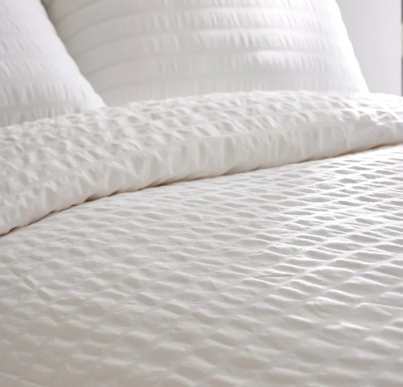 Relaxed Seersucker Duvet Set - White