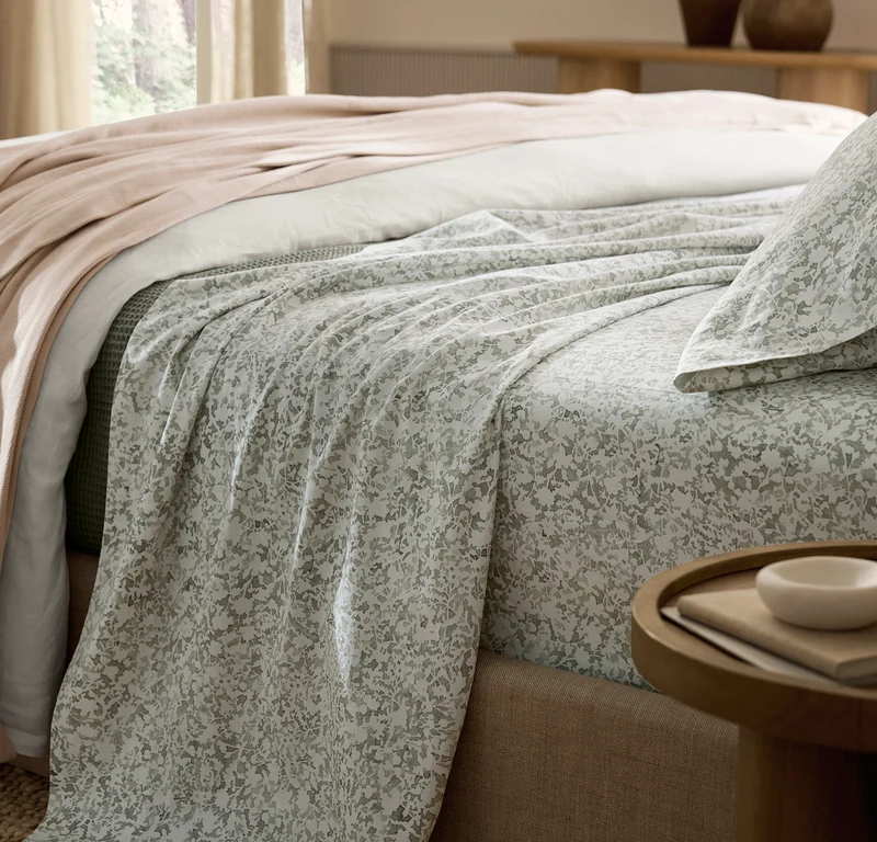 Percale Hemmed Sheet Set - Meadow Garden