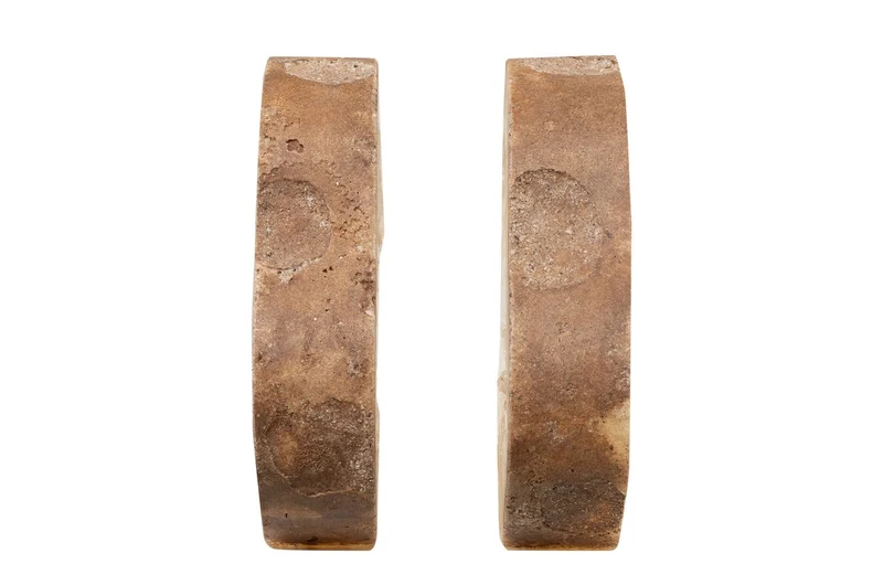 Casa Padrino Luxus Buchstützen 2er Set 30 x 5 x H. 20 cm - Buchstützen In aus echtem Naturquarz und Kunstharz - Luxus Deko Accessoires