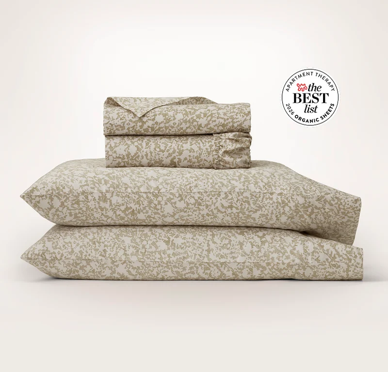 Percale Hemmed Sheet Set - Oak Garden