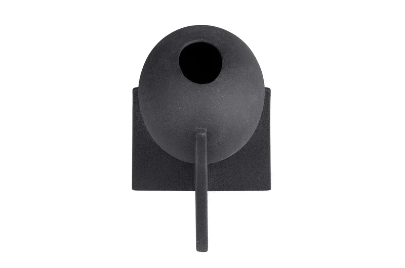 Casa Padrino Luxus Vase Schwarz 30 x 18 x H. 21 cm - Breite Steingut Vase der OVO Serie mit Black Diamond Glasur - Luxus Deko Accessoires