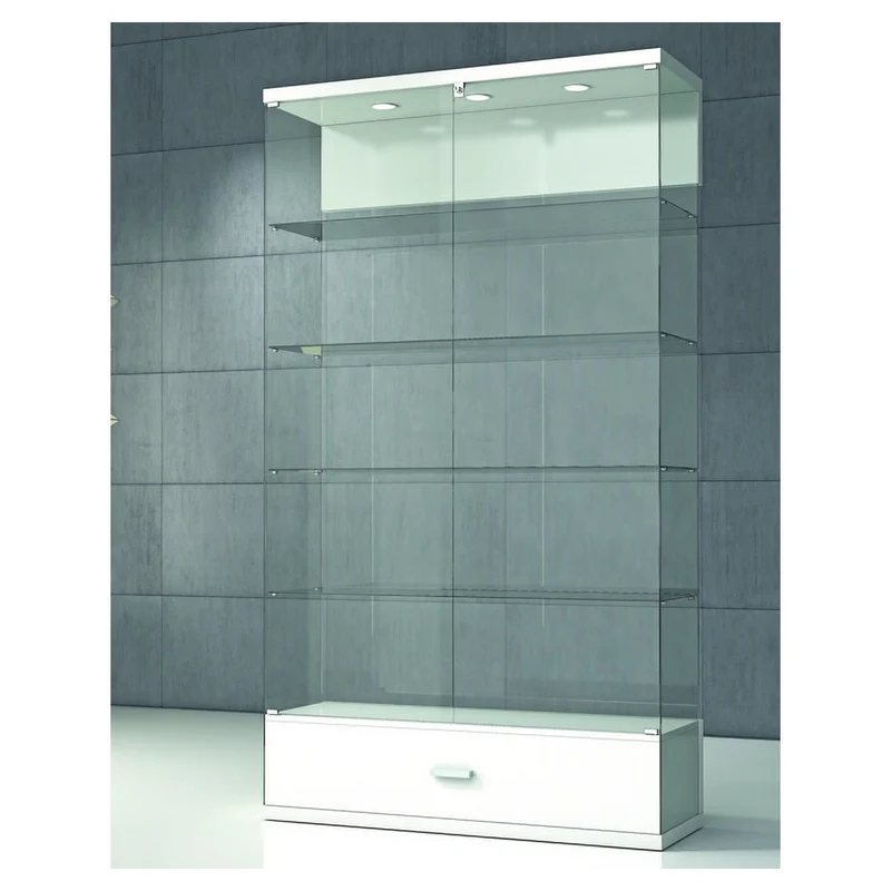 Casa Padrino Luxus Ladenvitrine 120 x 40 cm H. 210 cm mit 3 LED-Spots - Ladeneinrichtung - Boutique Möbel - Made in Italy