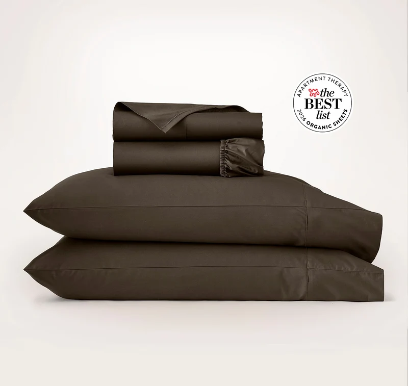 Cooling Percale Sheet Set - Deep Walnut
